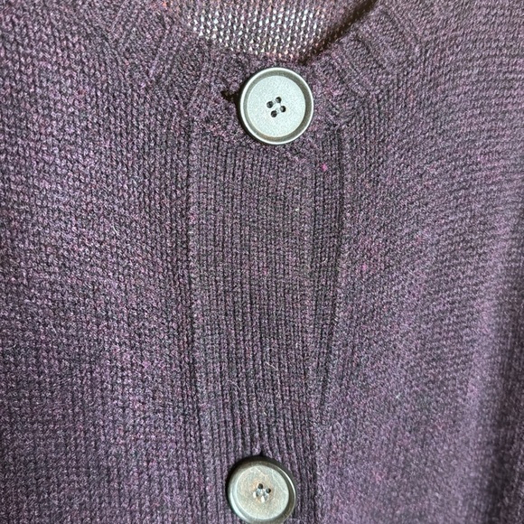 LOFT Women's Wool Blend Purple Button Up Sweater Cardigan Size Medium - Picture 6 of 8